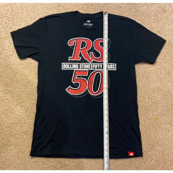 Rolling Stones Graphic Band T Shirt Fifty Years Black Red Size Medium - Picture 5 of 7